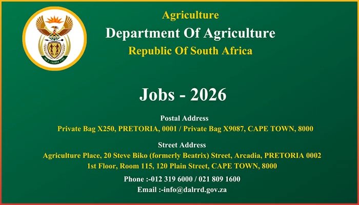 Department Of Agriculture South Africa Jobs 2026 - 16 Vacancies - 13 Positions