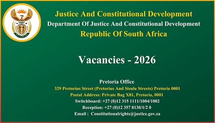 Department Of Justice And Constitutional Development - Vacancies - South Africa - 2026 - 67 Jobs